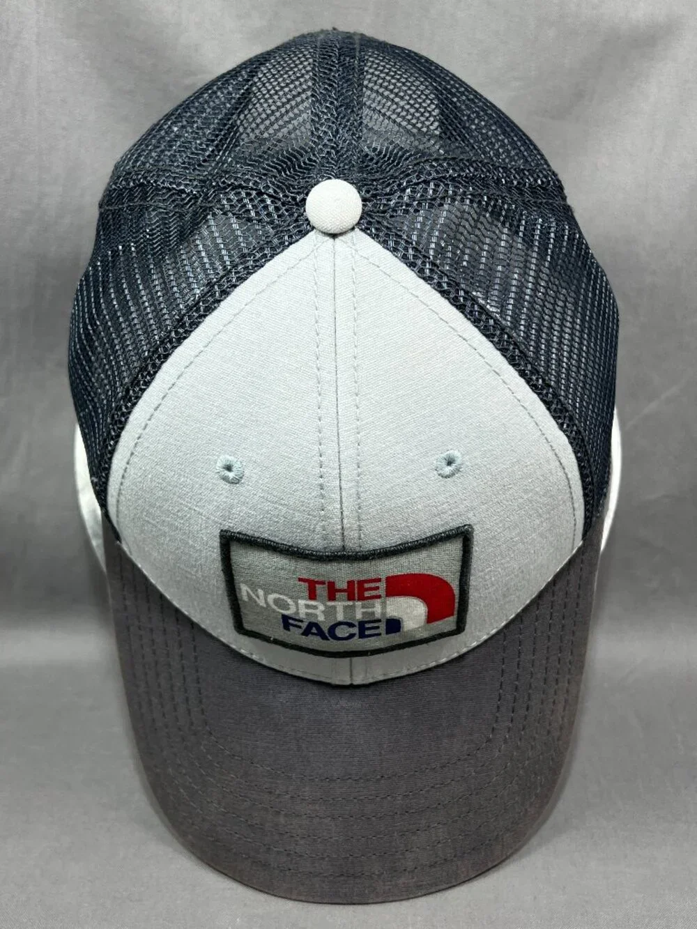 North Face Mudder Snapback Hat Cap Gray Hiking Outdoor Trucker Mesh Patch Mens - Picture 7 of 16